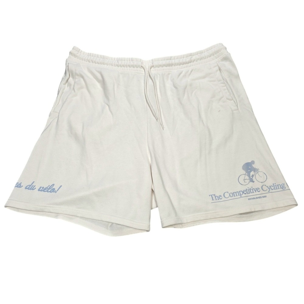 H&M The Competitive Cycling Club Sweat Shorts Men's Size XXL Cream Relaxed Fit